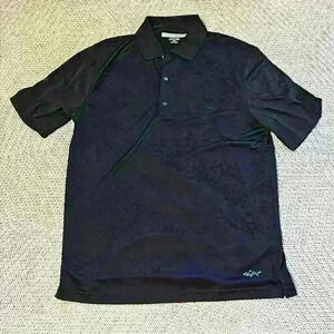 Mens Greg Norman Black Luxe Polo Medium